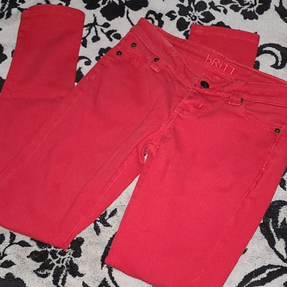 Delia's Britt Red Skinny Jeans Womens 1/2P Y2K